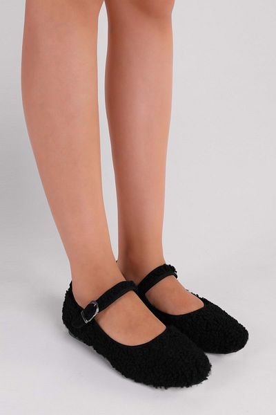 Shoeberry Dámské Yumosh Black Feather Ballerina Ballerina Black