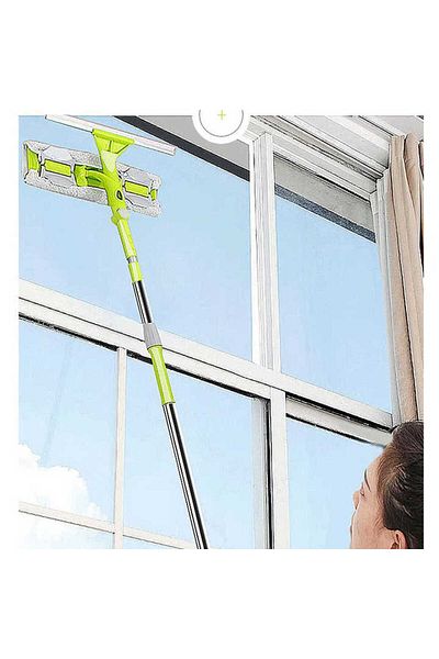 AYLA STAND Double Sided Window Cleaning Wiper with Spare Cloth