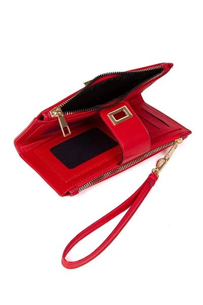 Daj Company Soft Soft Textured Faux Leather Lockable Large Money Wallet with Phone Compartment and Multi-Eye Wrist Strap