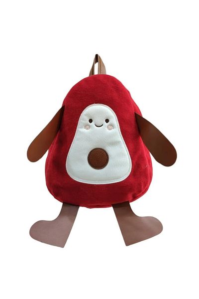 Daj Company Cute Avocado Red Plush Kids Backpack