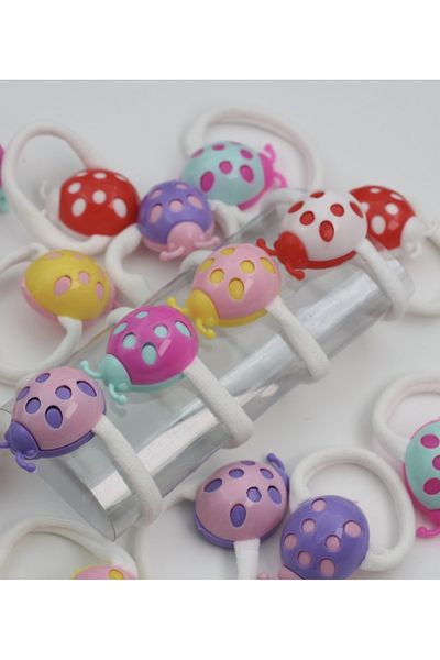 Monalisa Children's Colorful Ladybug 8-Piece Rubber Buckle Set