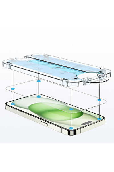 Iphone 15 Compatible Screen Protector Full Cover Glass Auto Align Handset Anti-Dust Ultra Hd