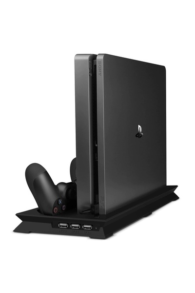 CAFELE Ps4 Slim Multi Fonksiyonel Fanlı Ve Gamepad Şarjlı Stand