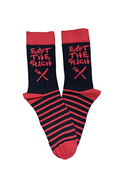 BABI'S SOCKS Eat The Rich Slogan Socks