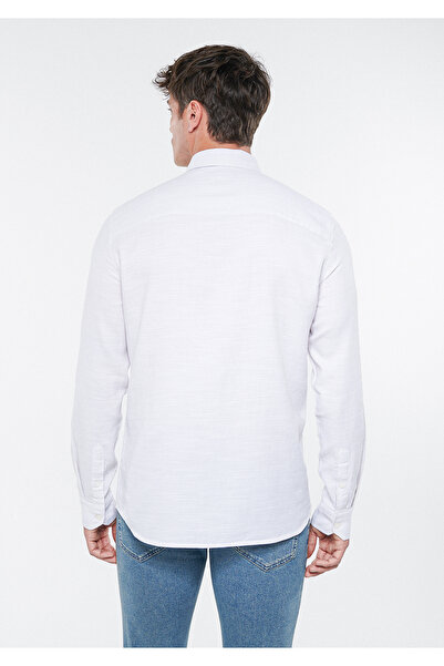 Mavi Vyšívaná bílá košile Slim Fit / Slim Fit 0210330-70080