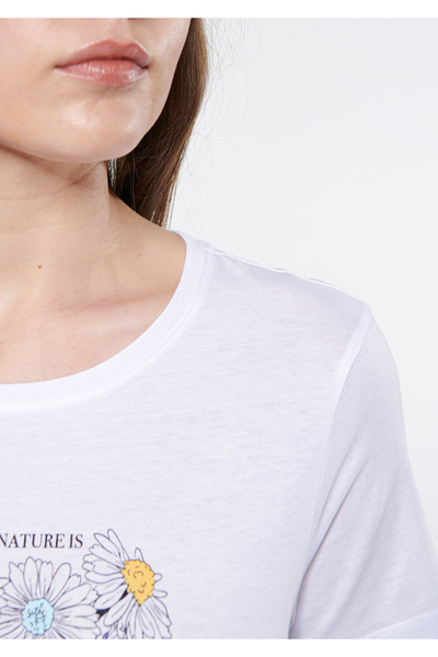 Mavi Tricou alb imprimat Slim Fit / Slim Fit 1611439-620