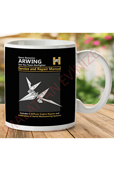 ART HEDİYE دليل خدمة وإصلاح Star Fox Arwing كوب مطبوع على الجانبين.jpg