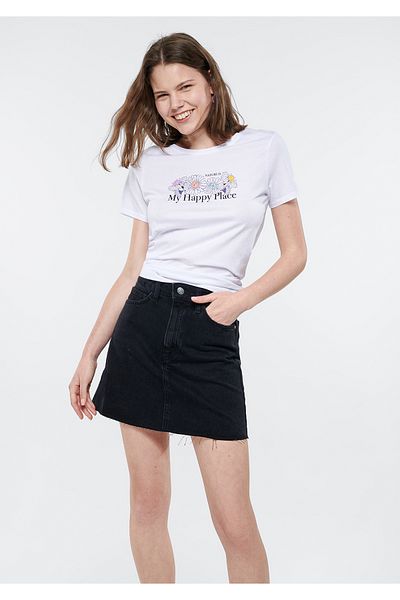 Mavi Tricou alb imprimat Slim Fit / Slim Fit 1611439-620