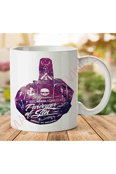 ART HEDİYE كوب بطبعة إصبع على الوجهين