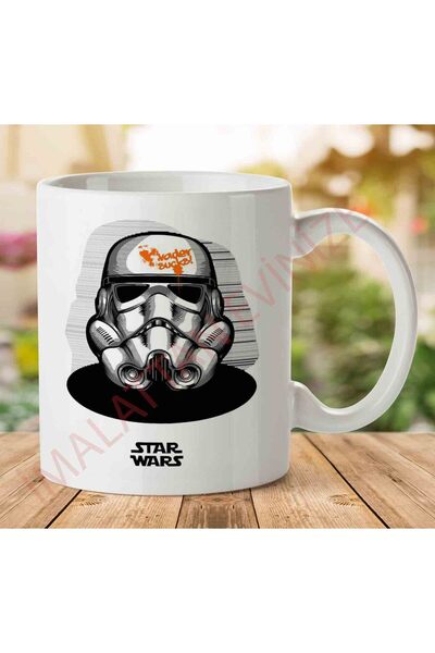 ART HEDİYE 1-2070 كوب مطبوع على الجانبين من Star Wars Storm Trooper Vader Suc...