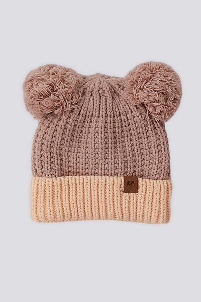 U.S. Polo Assn. U.S. Polo Assn Baby Girl Peach Scarf-Beanie-Gloves Set