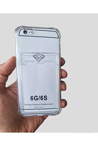 BilişimGo Technology Iphone 6 6s Uyumlu Şeffaf Kartlıklı Köşe Korumalı Siliko...