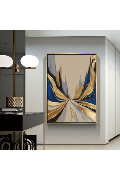 Markazip Altın Metal Çerçeveli Kanvas Tablo 70x100cm LH109-K