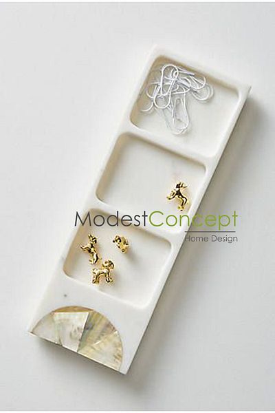 Modestmar Natural Marble Jewelry Organizer, Jewelry Box, Organizer
