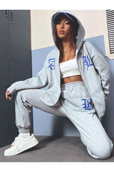 AFROGİYİM Σετ Fleece Oversize Γυναικείο σχέδιο