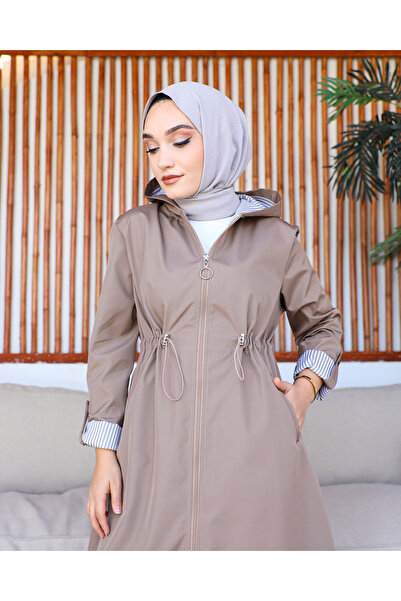 MSK Fashion Καμπαρντίνα με ριγέ χρώματος βιζόν