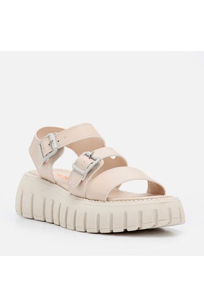 Yaya by Hotiç Beige Yaya Women's Flat Sandals