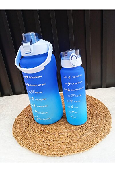 Life For You Su Matarası 2'li Motivasyonel Suluk 2lt+900ml Spor Salonu Su Şiş...