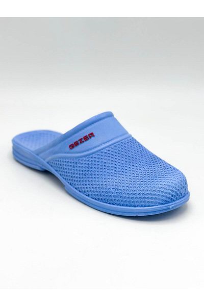 sermoda Closed Toe Non-Slip Men's Slippers Bathroom Sink Toilet Slippers 09601 Blue