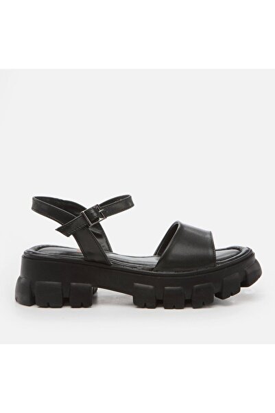 Yaya by Hotiç صندل نسائي مسطح أسود من Yaya