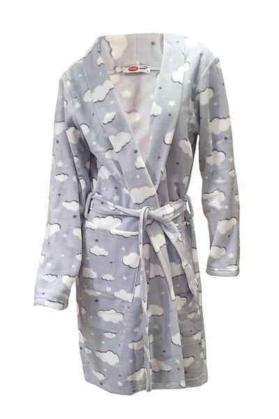 Ciciten 23C11 Cloudy Pocketed Winter Long Fleece Dressing Gown