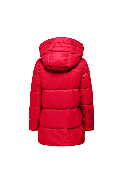 ONLY Açık Kırmızı Kadın Mont ONLNEWSCARLETT HOOD PUFFER CC OTW