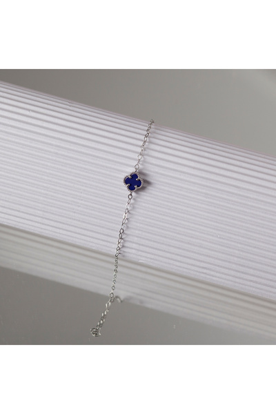 byess 925 Ayar Gümüş Mavi Taşlı Van Cleef Bileklik