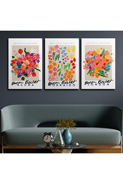 HOMEPACK 3'lü Set Kanvas Duvar Tablosu Canvas Tablo Boho Klasik Modern HP197