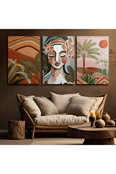 HOMEPACK Set 3 Pictură Perete Pânză Pictură Canvas Boho Clasic Modern HP196