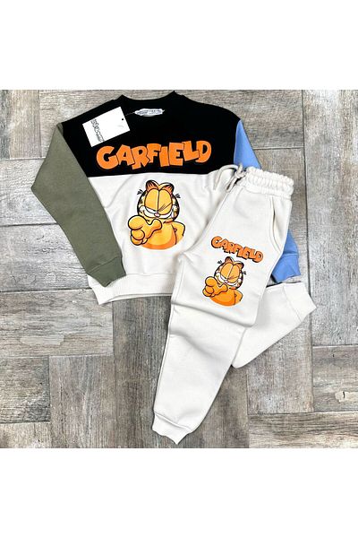WİKİBOOM boy garfield tracksuit 3pip hoodie