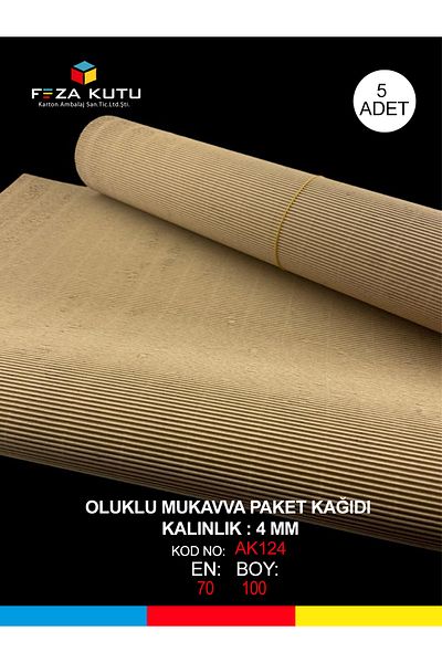 Feza Kutu Kraft Paper Wrapping Paper Gift Paper Kraft Box Corrugated Cardboard Cardboard Corrugated 70x100 (5 PCS)