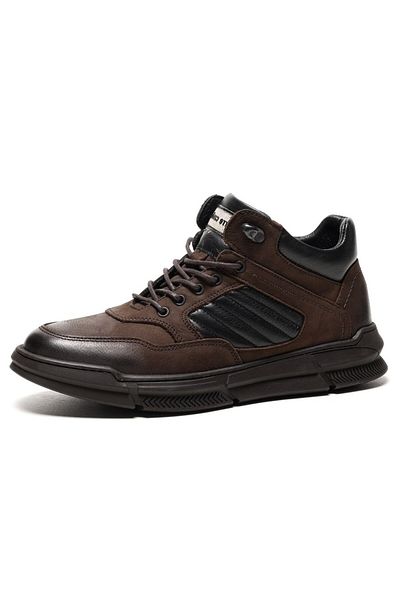 Pierre Cardin 77554, Καφέ Χειμερινές Δερμάτινες Ανδρικές Μπότες με κορδόνια