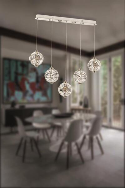 Eray Aydınlatma 2020-5 Krom Powerled Sıralı 5 li Avize