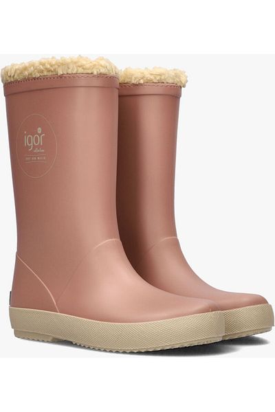 IGOR Unisex Kids Dusty Rose Rain Boots SPLASH DK BORREGUITO