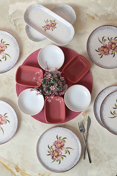 Keramika Polya 14 Piece Breakfast Set for 6 People