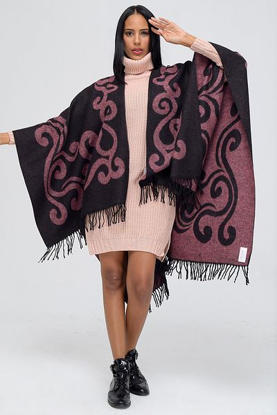 Forum Fashion P001 Keel Patterned Jacquard Poncho