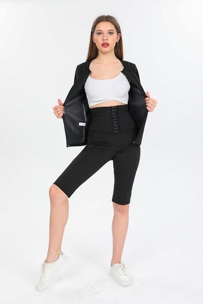 S&W SWEET WOMEN Set pantaloni scurți cu agrafă și jumătate de mânecă cu fermoar