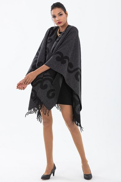 Forum Fashion P001 Keel Patterned Jacquard Poncho
