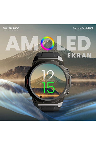 HiFuture Mix2 Bluetooth 5.2 Amoled Ekran 1.43 Inç Ip68 Su Geçirmez Arama Özellikli 36mm Akıllı Saat Siyah