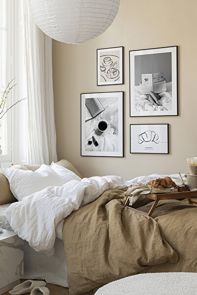 Artavessa 4 Parça Ahşap Çerçeve Görünümlü Mdf Tablo Seti