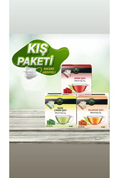 TanlaBaba Sargılı Küp Çay 3'lü Kış Paketi Atom Nane Limon Ihlamur Doğal Çay B...
