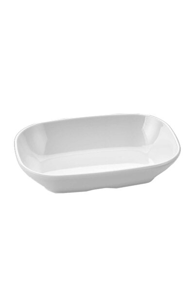 Ermiya 14 Cm Melamin Tabak, Lokanta Tarzı Meze Büyük Kayık Kare Çerezlik 6 Adet