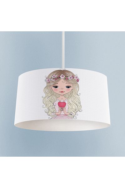 MEKTA HOME Girl Patterned Chandelier - Baby and Children's Room Princess Holding Heart