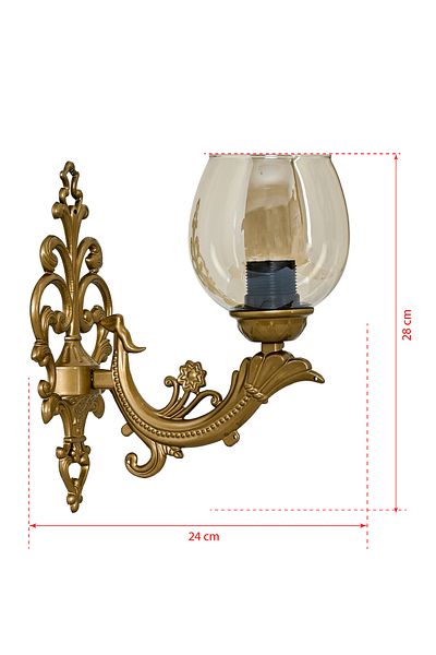 DEDE SINGLE TOLD SAVA SCONCE WITH HONEY COLOR GLASS