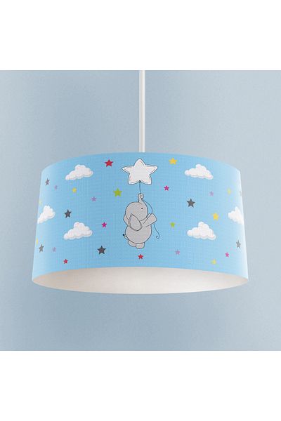 MEKTA HOME Blue Chandelier - Baby and Children's Room Hopscotch Flying Elephant Pattern