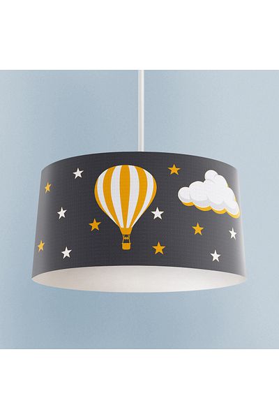 MEKTA HOME BABY AND KIDS ROOM Gray Chandelier with Flying Balloons and Cloud Pattern