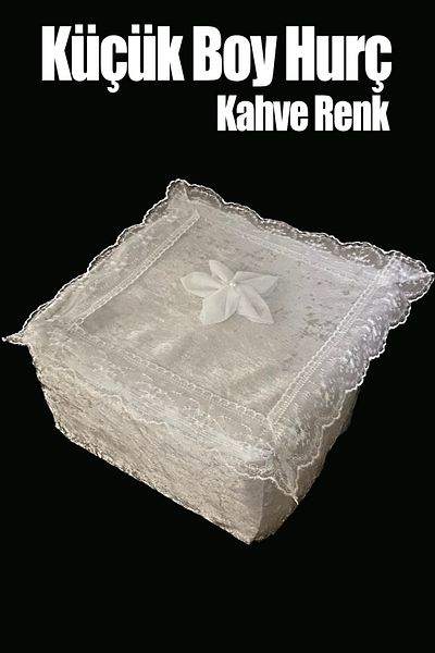 Çt Çeyizci Tekstil Малка единична чанта за съхранение на зестра с цветя, Кадифена единична чанта за съхранение на зестра с дантела, Малка чанта за съхранение