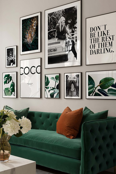 Artavessa 9 Parça Ahşap Çerçeve Görünümlü Mdf Tablo Seti