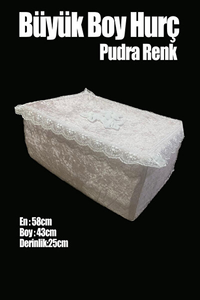 Çt Çeyizci Tekstil Çeyizlik Büyük Tek Hurç Çiçekli, Kadife Tek Hurç Çeyizlik Dantelli Hurç, Büyük Boy Hurç