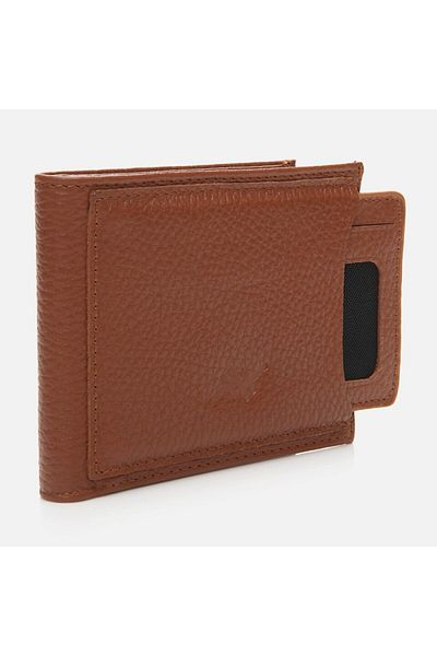 Hotiç Светлокафяв мъжки портфейл от естествена кожа